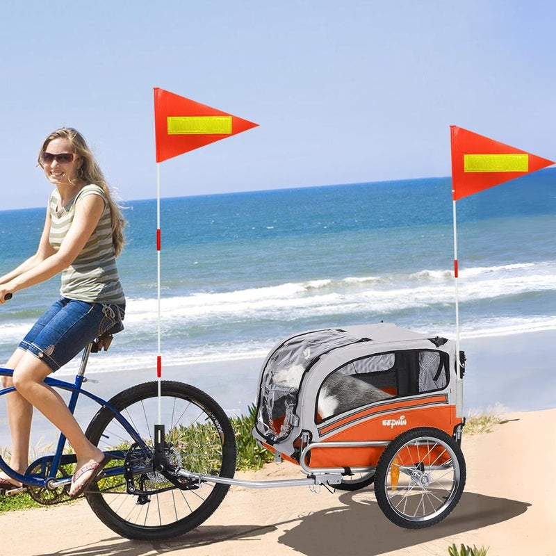 RAXCONN Bike Safety Pole with Fiberglass Rod and Polyester Full Color Tear-Resistant Waterproof Flag, Orange Reflective Safety Flag for Cycling - Image 5
